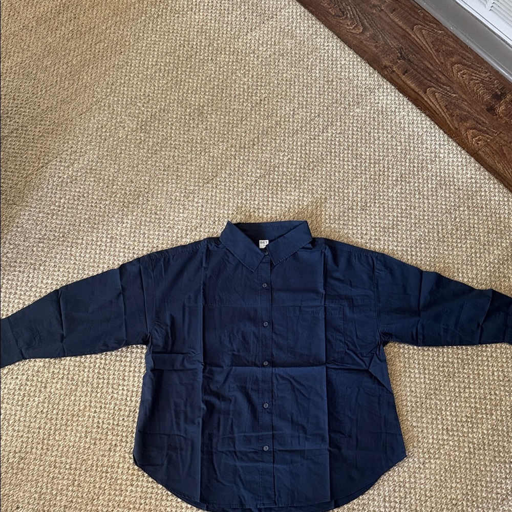 SET Active Navy Button Down Shirt
